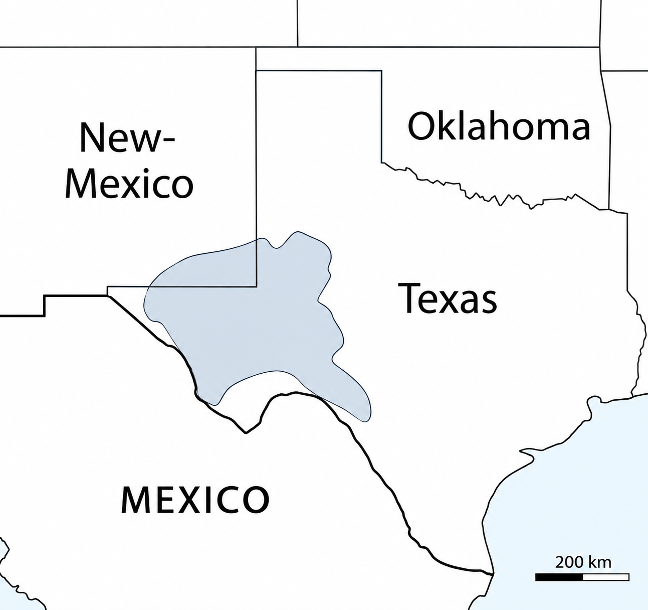 Map highlighting the Permian Basin across West Texas and southeastern New Mexico